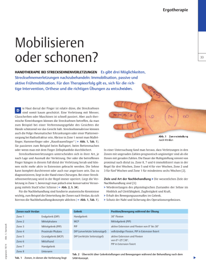 Handtherapie bei Strecksehnenverletzungen