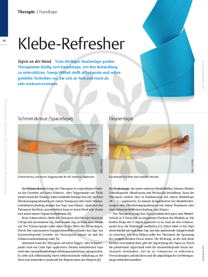Klebe-Refresher – Tapen an der Hand