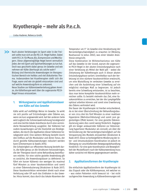 Kryotherapie – mehr als P.E.C.H.
