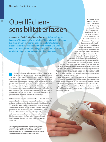 Oberflächensensibilität erfassen – Assessment: Zwei-Punkt-Diskrimination