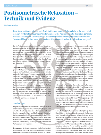 Postisometrische Relaxation – Technik und Evidenz