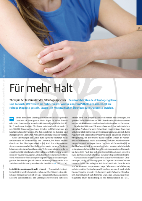 Therapie bei Instabilität des Ellenbogengelenks