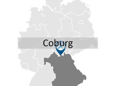 Karte zur Anreise und Lage des Fortbildungsstandorts in Coburg.