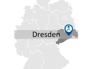 Karte zur Anreise und Lage des Fortbildungsstandorts in Dresden.