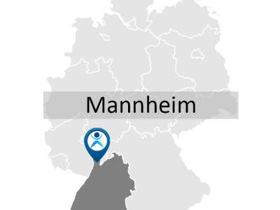 Karte zur Anreise und Lage des Fortbildungsstandorts in Mannheim.