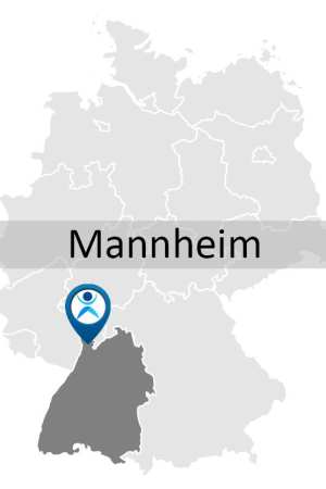 Karte zur Anreise und Lage des Fortbildungsstandorts in Mannheim.