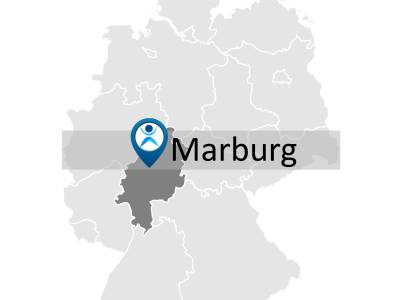 Karte zur Anreise und Lage des Fortbildungsstandorts in Marburg.