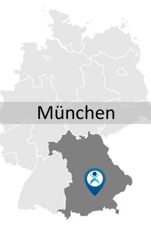 Karte zur Anreise und Lage des Fortbildungsstandorts in München.