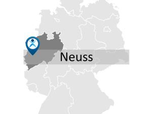 Karte zur Anreise und Lage des Fortbildungsstandorts in Neuss.