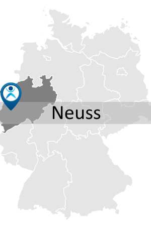 Karte zur Anreise und Lage des Fortbildungsstandorts in Neuss.