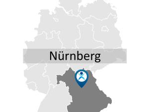 Karte zur Anreise und Lage des Fortbildungsstandorts in Nürnberg.