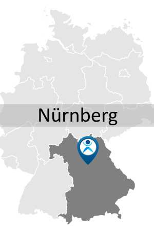 Karte zur Anreise und Lage des Fortbildungsstandorts in Nürnberg.