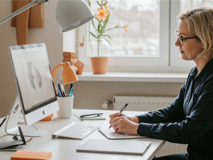 Online-Interview einer Ergotherapeutin zur Einschätzung in der Handtherapie